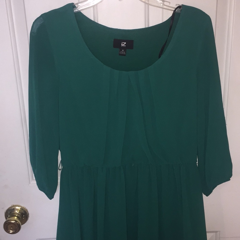 Teal/ish green long sleeve scoop neck dress - Picture 1 of 5